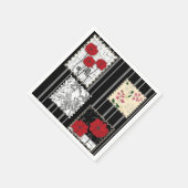 Nahtloser retro-vintage-patchwork-quilting-mohn serviette (Ecke)