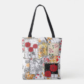 Nahtloser retro-vintage-patchwork-steppdecken-mohn tasche (Rückseite)