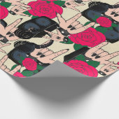 Nahtloser Rockhintergrund. Abstrakte Musik Geschenkpapier (Ecke)