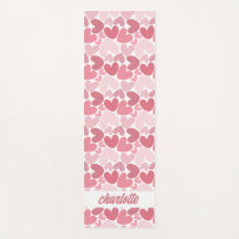 Nahtloser Rosa-Herzen-Muster-Yogamatte – Romantisc