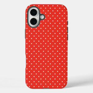Nahtloser roter Hintergrund mit Punktenmuster iPhone 16 Plus Hülle