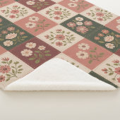 Nahtloser Rustikaler Blumen-Patchwork Sherpadecke (3/4)