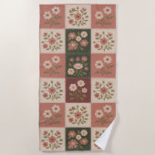 Nahtloser Rustikaler Blumen-Patchwork Strandtuch (Vorderseite)