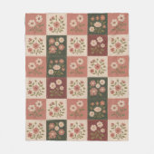 Nahtloser Rustikaler Blumenpatchwork Fleecedecke (Vorderseite)