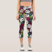 Nahtloser Schädel Capri Leggings (Vorderseite)