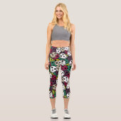 Nahtloser Schädel Capri Leggings (Vorderseite)