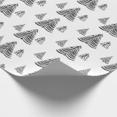 Nahtloser Schwarz-Weiß-Weihnachtsbaum Geschenkpapier (Ecke)