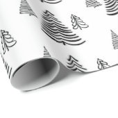 Nahtloser Schwarz-Weiß-Weihnachtsbaum Geschenkpapier (Rolleneckpunkt)