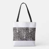 nahtloser Schwarzer Baum mit farbigen Blume Tasche (Rückseite)
