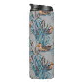 nahtloser Schwarzer Baum mit farbigen Blume Thermosbecher (Nach rechts gedreht)