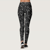 Nahtloser Schwarzer Glitzer | Funkelnd Halloween Leggings (Rückseite)