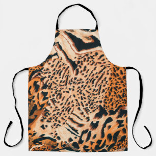 Nahtloser Tiger, Leopard und Jaguar. Nahtlose Text Schürze