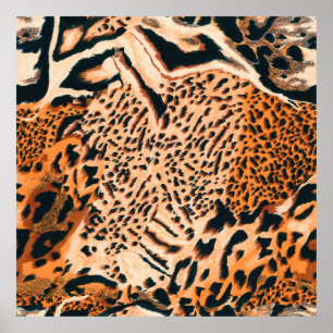 Nahtloser Tiger, Leopard und Jaguar. Nahtloser Tex Poster