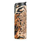 Nahtloser Tiger, Leopard und Jaguar. Nahtloser Tex Thermosbecher (Nach links gedreht)