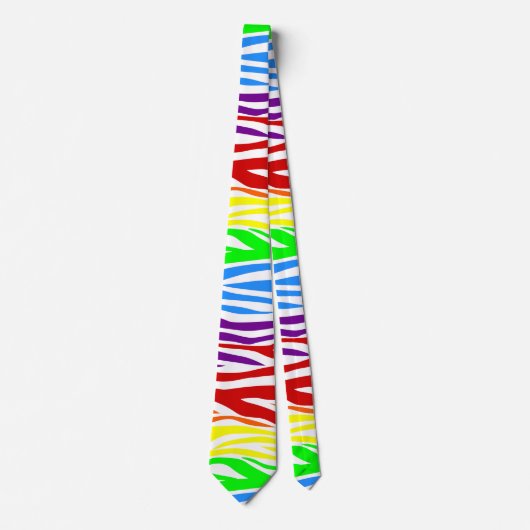Nahtloser Tiger-Regenbogen-Tierdruck Krawatte (Vorderseite)
