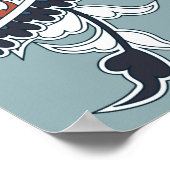 Nahtloser, trendiger Hintergrund mit Pisley in Ind Poster (Ecke)