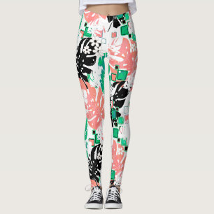 Nahtloser tropischer Dschungel abstrakte moderne B Leggings