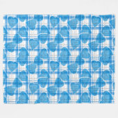 Nahtloser Valentinstag blaue Herzen karierte Pflau Fleecedecke (Vorderseite (Horizontal))