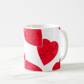 Nahtloser Valentinstag Rote Herzen b Kaffeetasse (VorderseiteRechts)