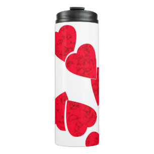 Nahtloser Valentinstag Rote Herzen b Thermosbecher