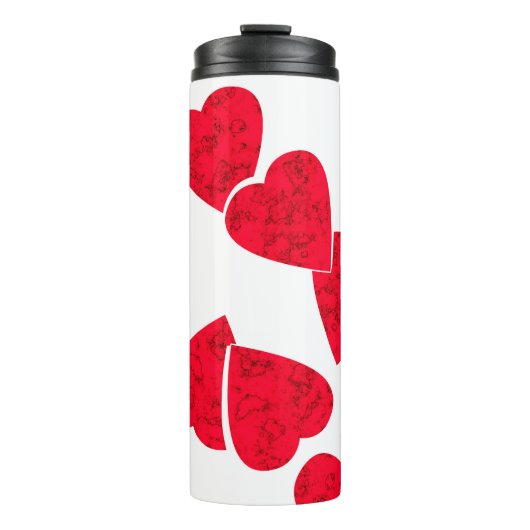 Nahtloser Valentinstag Rote Herzen b Thermosbecher (Vorderseite)
