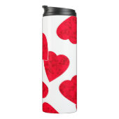 Nahtloser Valentinstag Rote Herzen b Thermosbecher (Nach rechts gedreht)