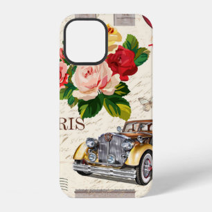 Nahtloser vintage Pariser Hintergrund mit Retro-Au iPhone 12 Hülle