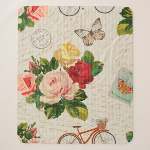 Nahtloser Vintager Hintergrund mit Blume und Butte Sherpadecke