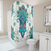 Nahtloser Vintager Hintergrund mit orientalischem Duschvorhang (Beispiel)