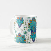 Nahtloser Vintager Hintergrund mit orientalischem Kaffeetasse (Vorderseite Links)