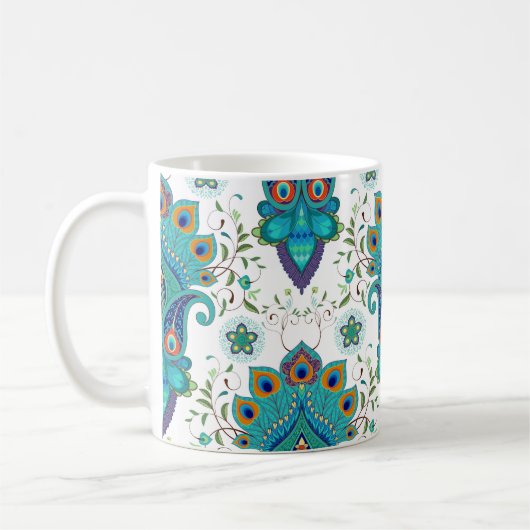 Nahtloser Vintager Hintergrund mit orientalischem Kaffeetasse (Links)