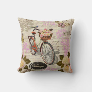 Nahtloser Vintager Hintergrund mit Rose, Schmetter Kissen