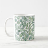 Nahtloser Wasserfarb-Eukalyptusblätter-Mug-Wrap Kaffeetasse (Links)