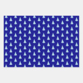 Nahtloser Weihnachtsbaum auf Blau Geschenkpapier Set (Vorderseite 3)