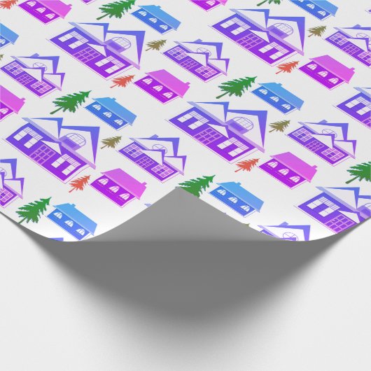 Nahtloser Winter Frohe Weihnachtslandschaft Violet Geschenkpapier (Ecke)