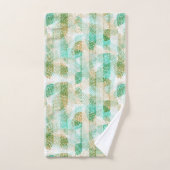 Nahtloser Winter Weihnachtsgrün-beige Kiefernfüße Badhandtuch Set (Handtuch)