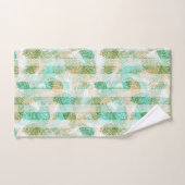 Nahtloser Winter Weihnachtsgrün-beige Kiefernfüße Badhandtuch Set (Handtuch)