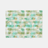 Nahtloser Winter Weihnachtsgrün-beige Kiefernfüße Fleecedecke (Vorderseite (Horizontal))