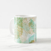 Nahtloser Winter Weihnachtsgrün-beige Kiefernfüße Kaffeetasse (Vorderseite Links)