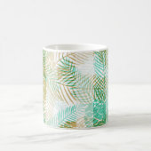 Nahtloser Winter Weihnachtsgrün-beige Kiefernfüße Kaffeetasse (Mittel)