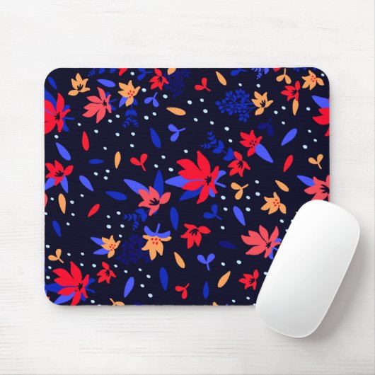 Nahtloses Abstraktes Blumenmuster Mousepad (Mit Mouse)
