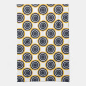 Nahtloses abstraktes Marine-Blau, Grau, gelbe Geschirrtuch (Vertikal)