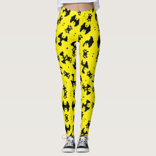 Nahtloses Abstraktes Muster auf gelbem Hintergrund Leggings