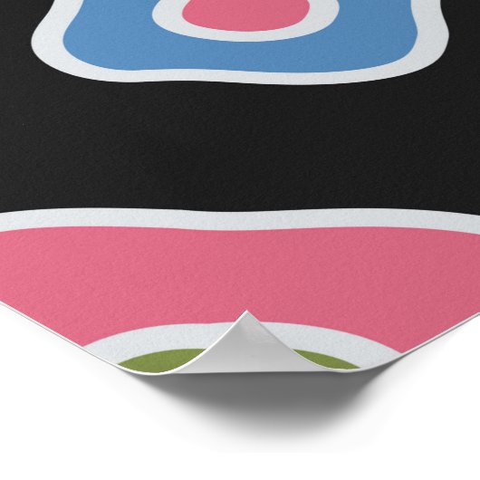 Nahtloses abstraktes Muster mit dem ovalen g Poster (Ecke)