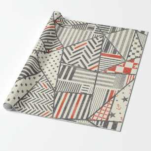 Nahtloses abstraktes Patchwork in Retro-Farben. En Geschenkpapier
