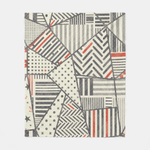 Nahtloses abstraktes Patchwork in Retrofarben. End Fleecedecke