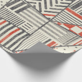 Nahtloses abstraktes Patchwork in Retrofarben. End Geschenkpapier (Ecke)