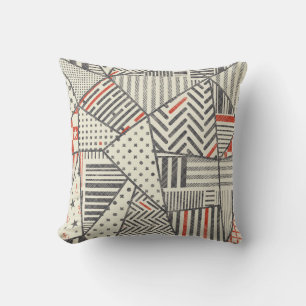 Nahtloses abstraktes Patchwork in Retrofarben. End Kissen