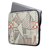Nahtloses abstraktes Patchwork in Retrofarben. End Laptopschutzhülle (Vorderseite Links)