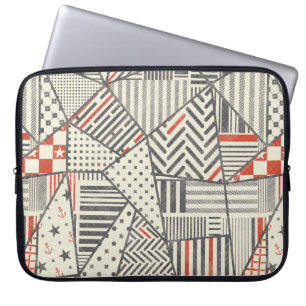 Nahtloses abstraktes Patchwork in Retrofarben. End Laptopschutzhülle